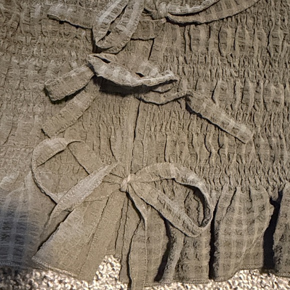 American Eagle Outfitters Olive Green Smocked Tie-Front Camisole - Picture 5 of 5